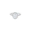 GIA 1.03ct F/VS1 Oval Cut Diamond Halo Ring set in Platinum