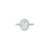 GIA 1.03ct F/VS1 Oval Cut Diamond Halo Ring set in Platinum
