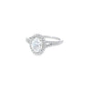 GIA 1.00ct E/VS2 Oval Cut Diamond Halo Ring set in Platinum