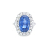 Gubelin Certified 13.81ct Sapphire & Diamond Ring