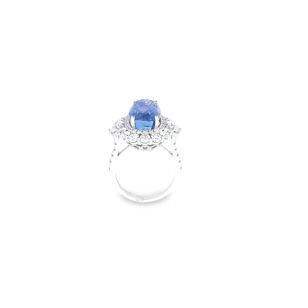 Gubelin Certified 13.81ct Sapphire & Diamond Ring - Montpellier Jewellers