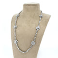 18ct White Gold Diamond Flower Necklace - Montpellier Jewellers