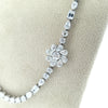 18ct White Gold Diamond Flower Necklace