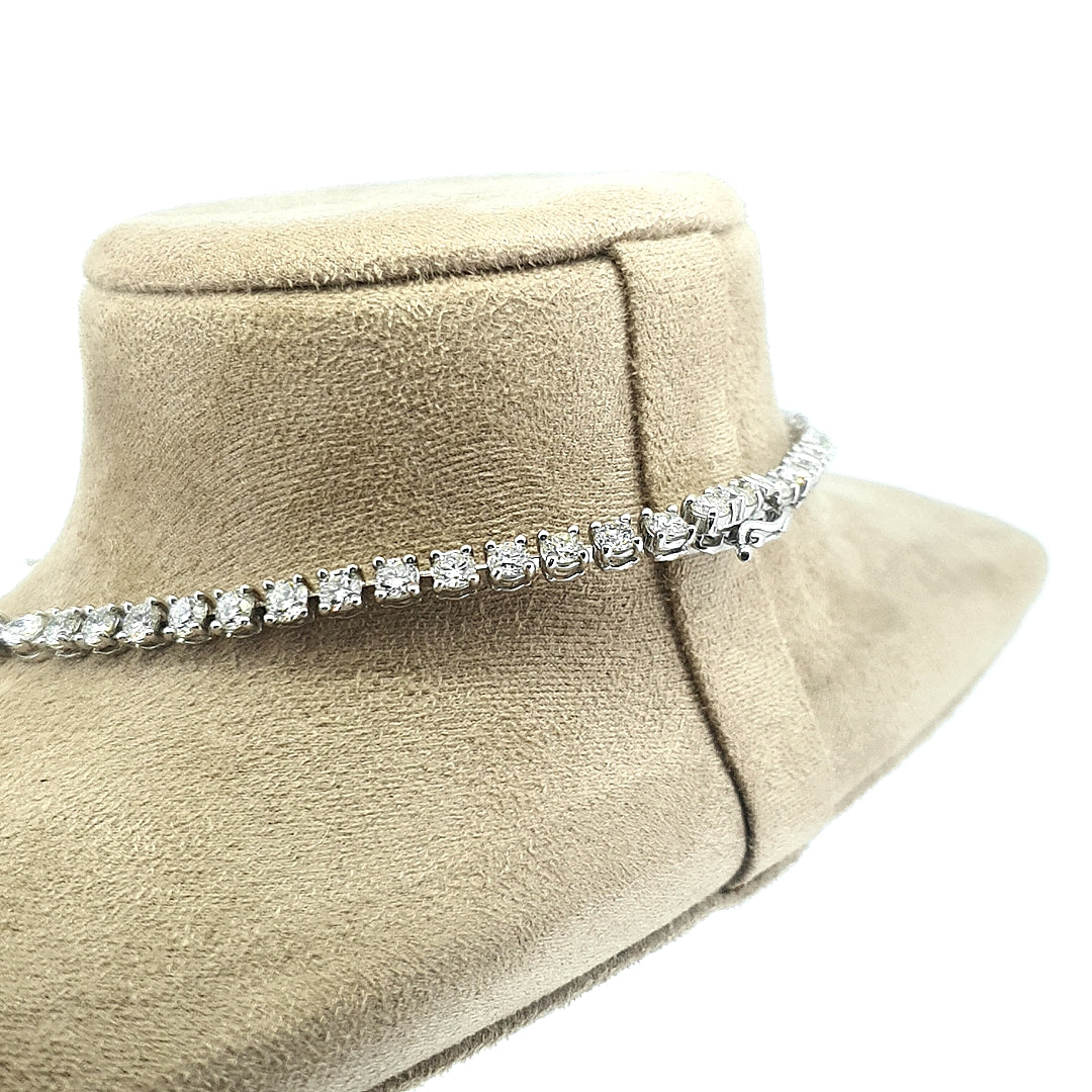 18ct White Gold Diamond Flower Necklace - Montpellier Jewellers