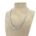 18ct White Gold Graduated Diamond Riviere Necklace - Montpellier Jewellers