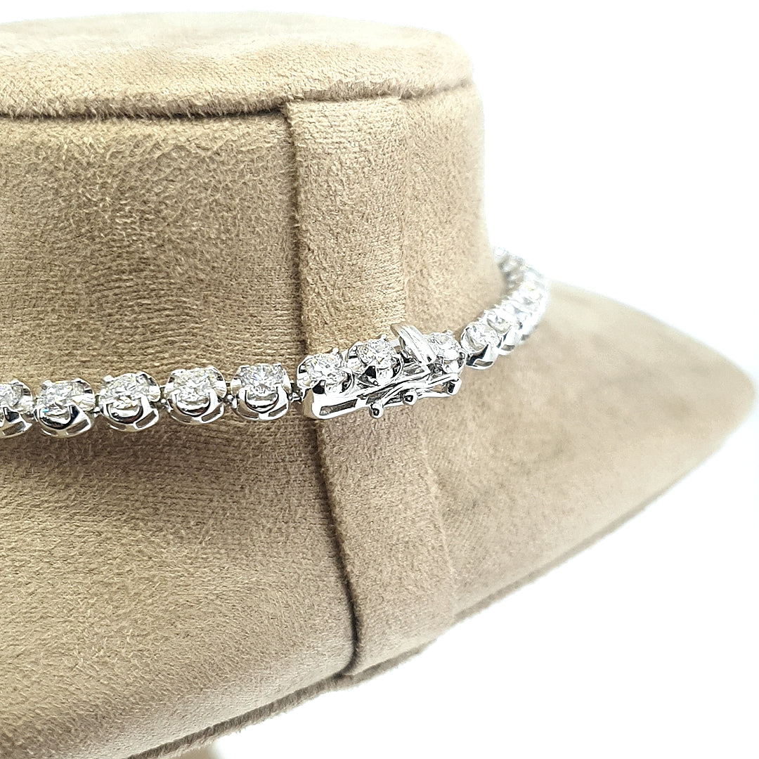 18ct White Gold Graduated Diamond Riviere Necklace - Montpellier Jewellers