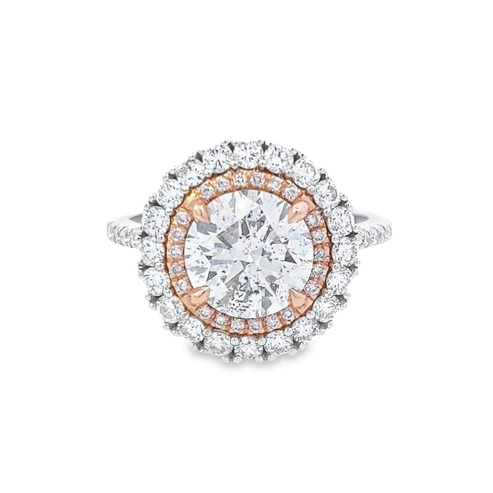 GIA 2.02ct Faint Pink Diamond Halo Ring Set in 18ct Gold