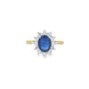 Oval Cut Sapphire & Diamond Cluster Ring Set in 18ct Gold