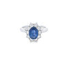 Oval Cut Sapphire & Diamond Cluster Ring Set in 18ct Gold