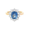 Oval Cut Sapphire & Diamond Cluster Ring Set in 18ct Gold