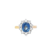 Oval Cut Sapphire & Diamond Cluster Ring Set in 18ct Gold
