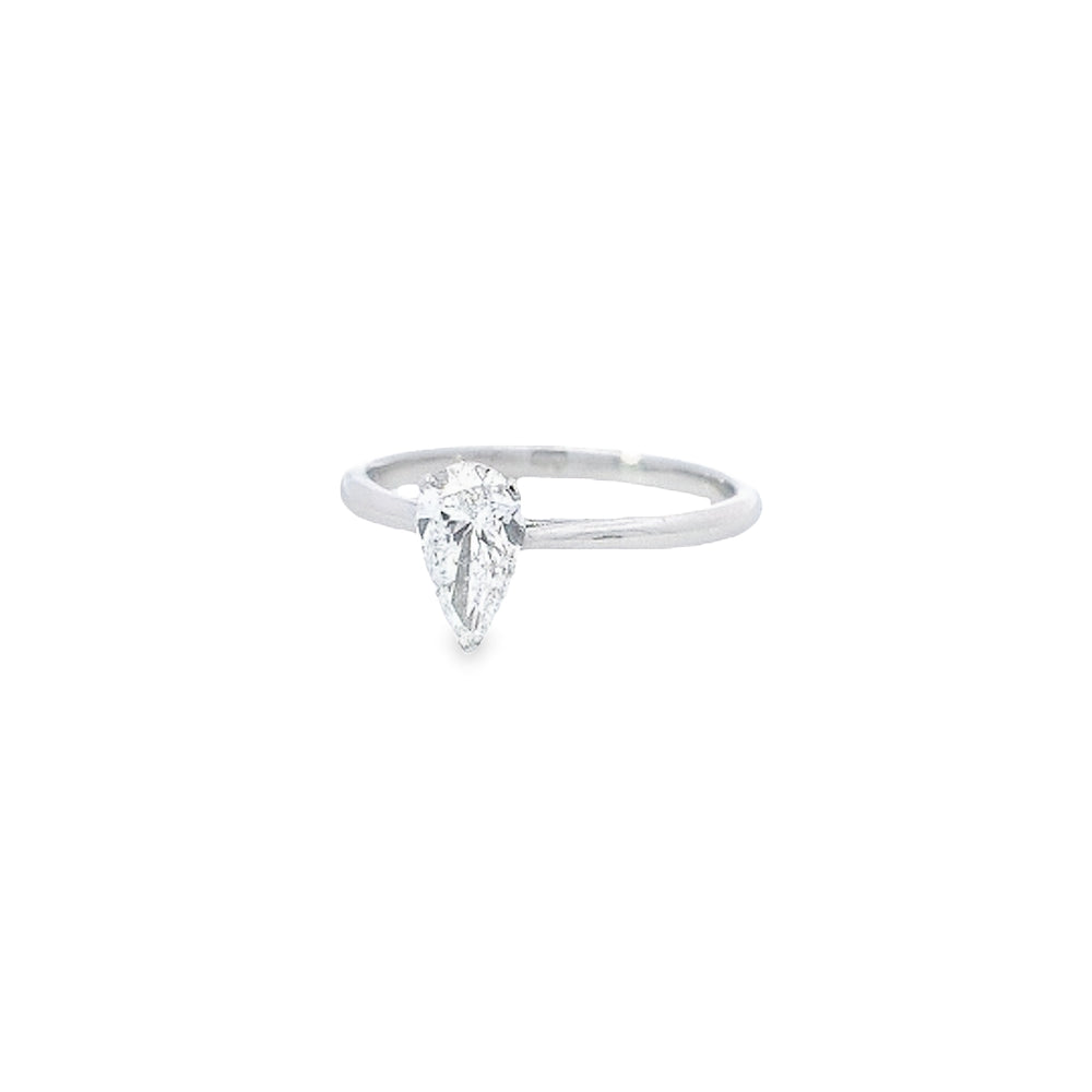 GIA 0.70ct G/SI2 Pear Shaped Diamond Solitaire set in Platinum