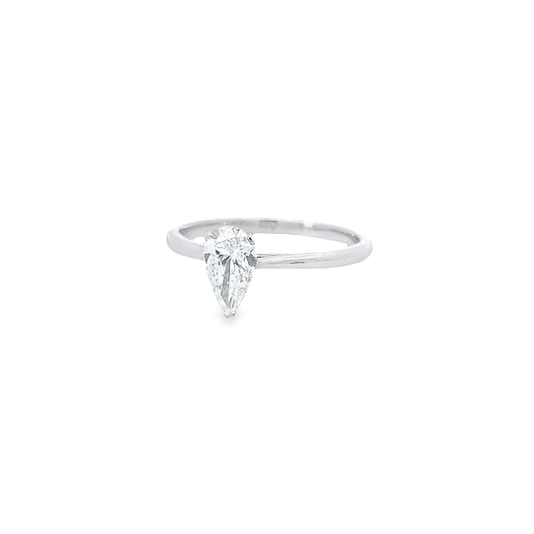 GIA 0.70ct G/SI2 Pear Shaped Diamond Solitaire set in Platinum