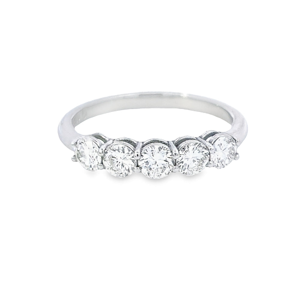 0.90ct H VS/SI 5 Stone Diamond Ring set in Platinum