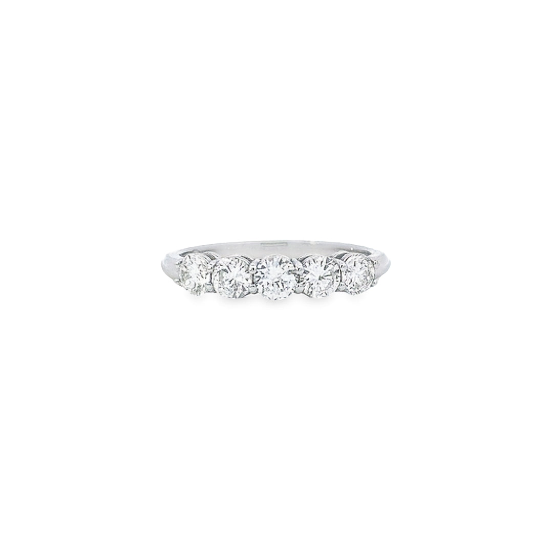 0.90ct H VS/SI 5 Stone Diamond Ring set in Platinum