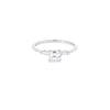 GIA 0.50ct E/VVS2 Asscher Cut Diamond Ring with Tapered Baguette Diamond Shoulders Set in Platinum