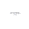 GIA 0.50ct E/VVS2 Asscher Cut Diamond Ring with Tapered Baguette Diamond Shoulders Set in Platinum