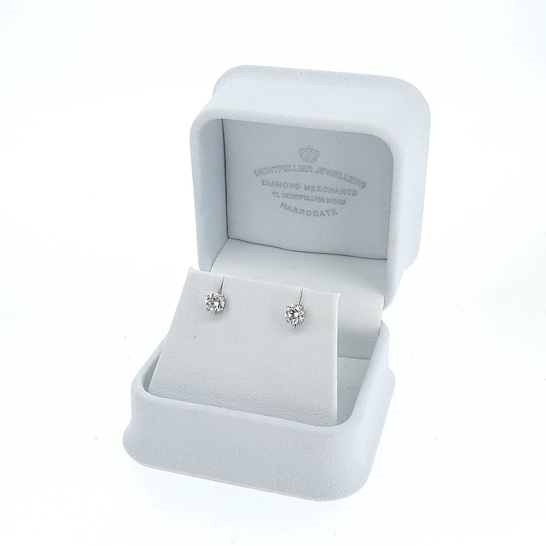 0.60ct Diamond Stud Earrings Set In 18ct White Gold
