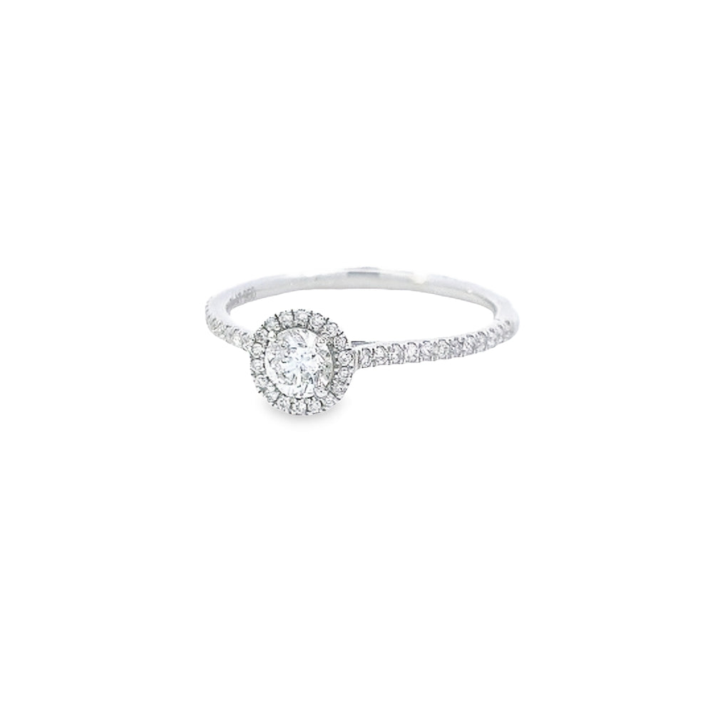 0.33ct G/SI2 Diamond Halo Ring set in Platinum