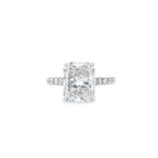 GIA 5.02ct H/SI1 Radiant Cut Diamond Solitaire set in Platinum with Diamond Band