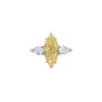 GIA 3.02ct Fancy Intense Yellow Marquise Cut Diamond Ring