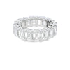 Claw Set Emerald Cut Diamond Eternity Ring Set in 18ct White Gold