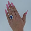 Gubelin Certified 13.81ct Sapphire & Diamond Ring