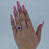 Gubelin Certified 3.08ct Pink Sapphire (No Heat) & Diamond Ring