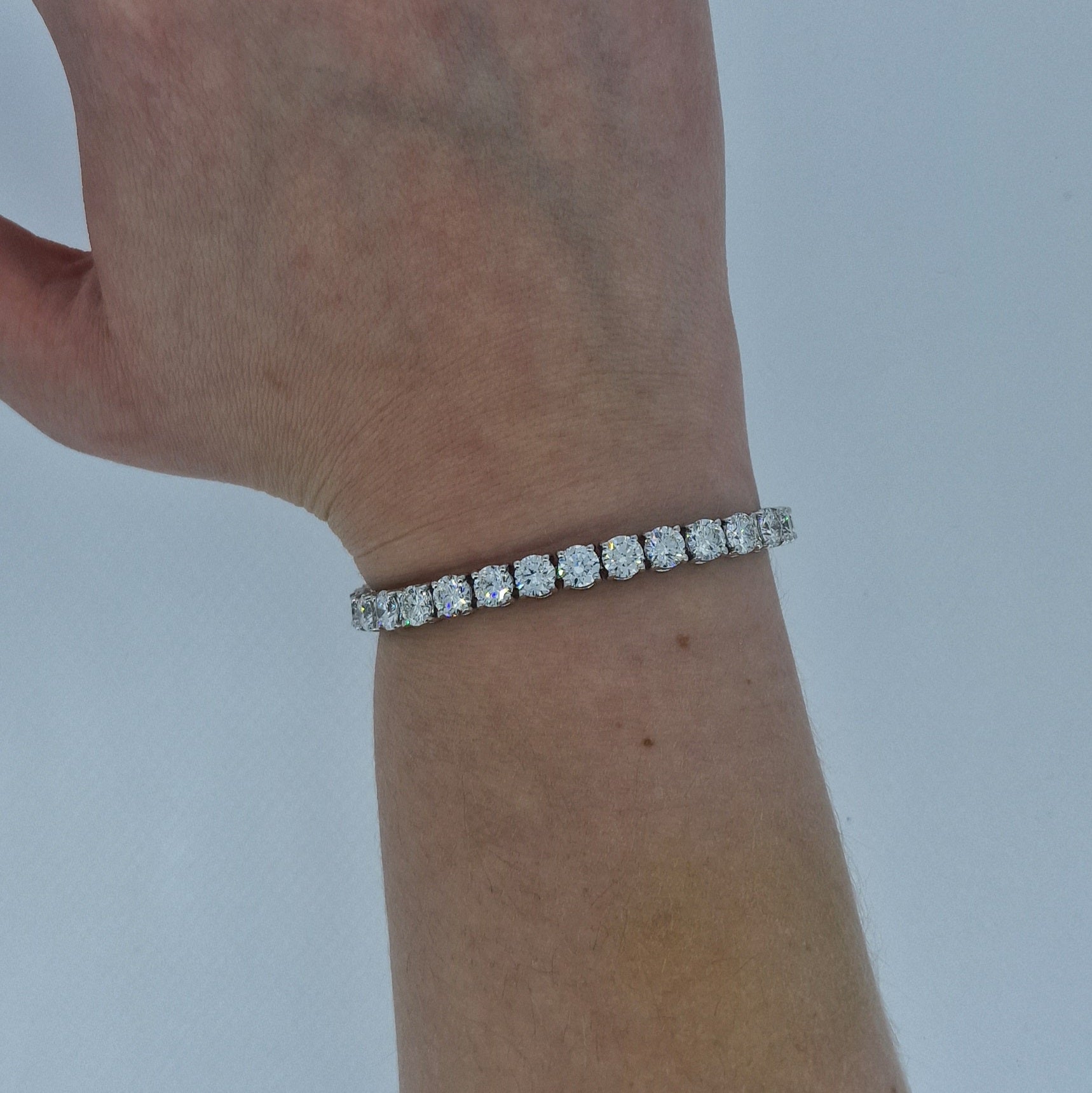 16.74ct Diamond Line Bracelet in 18ct White Gold