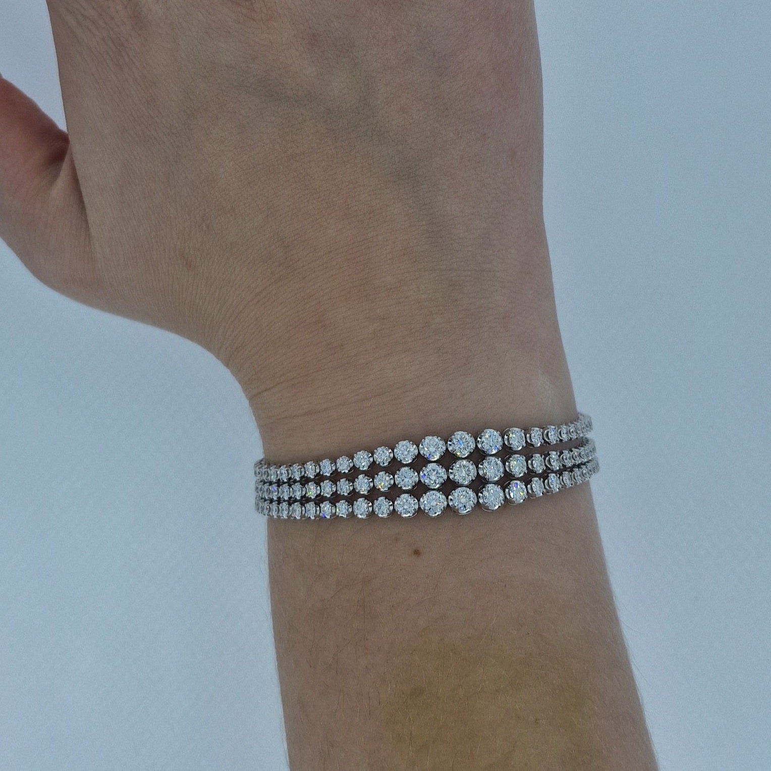 6.80ct Diamond Line Bracelet in 18ct White Gold