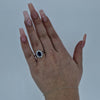 Oval Cut Sapphire & Diamond Cluster Ring Set in 18ct Gold