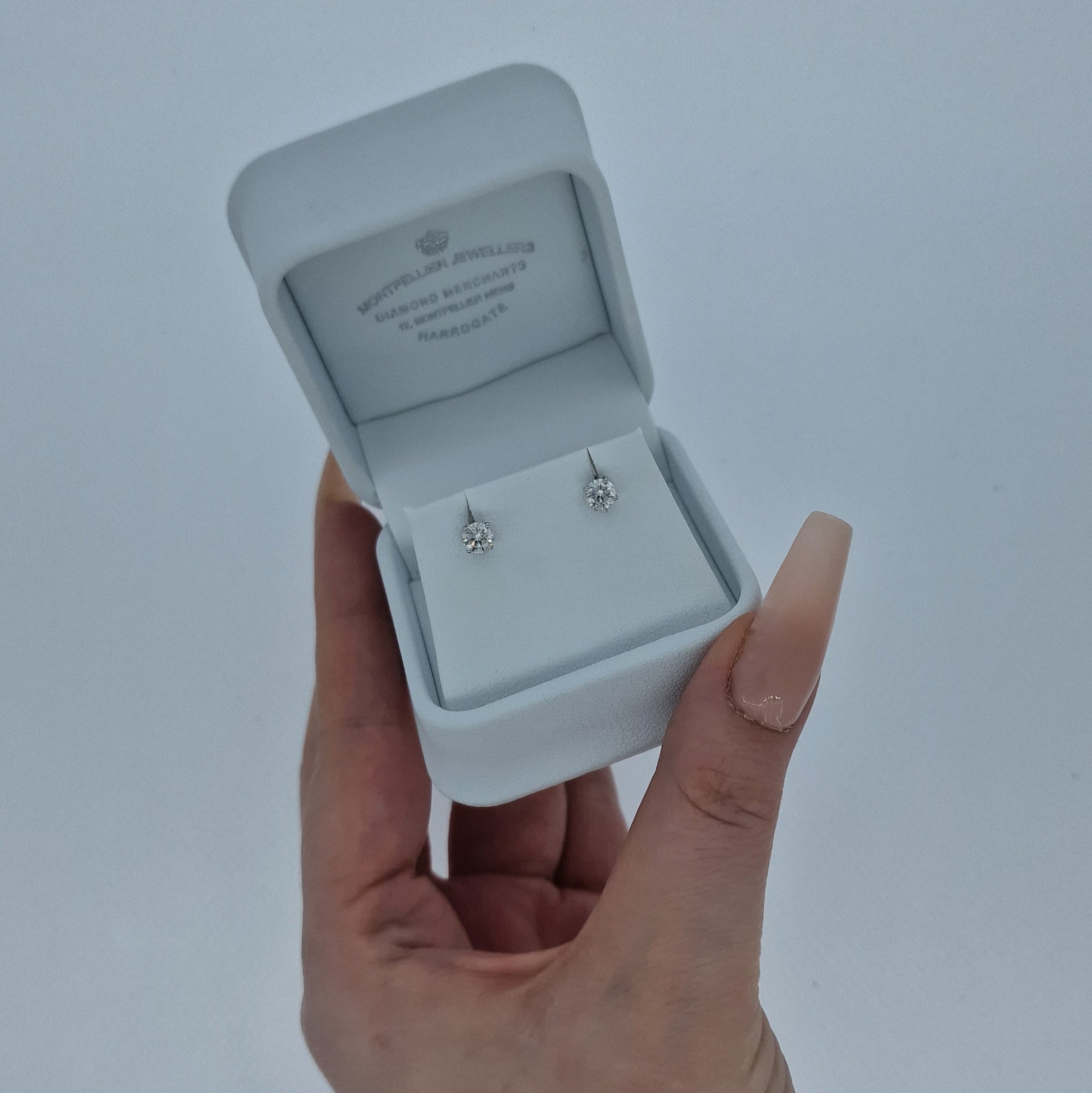 0.60ct Diamond Stud Earrings Set In 18ct White Gold