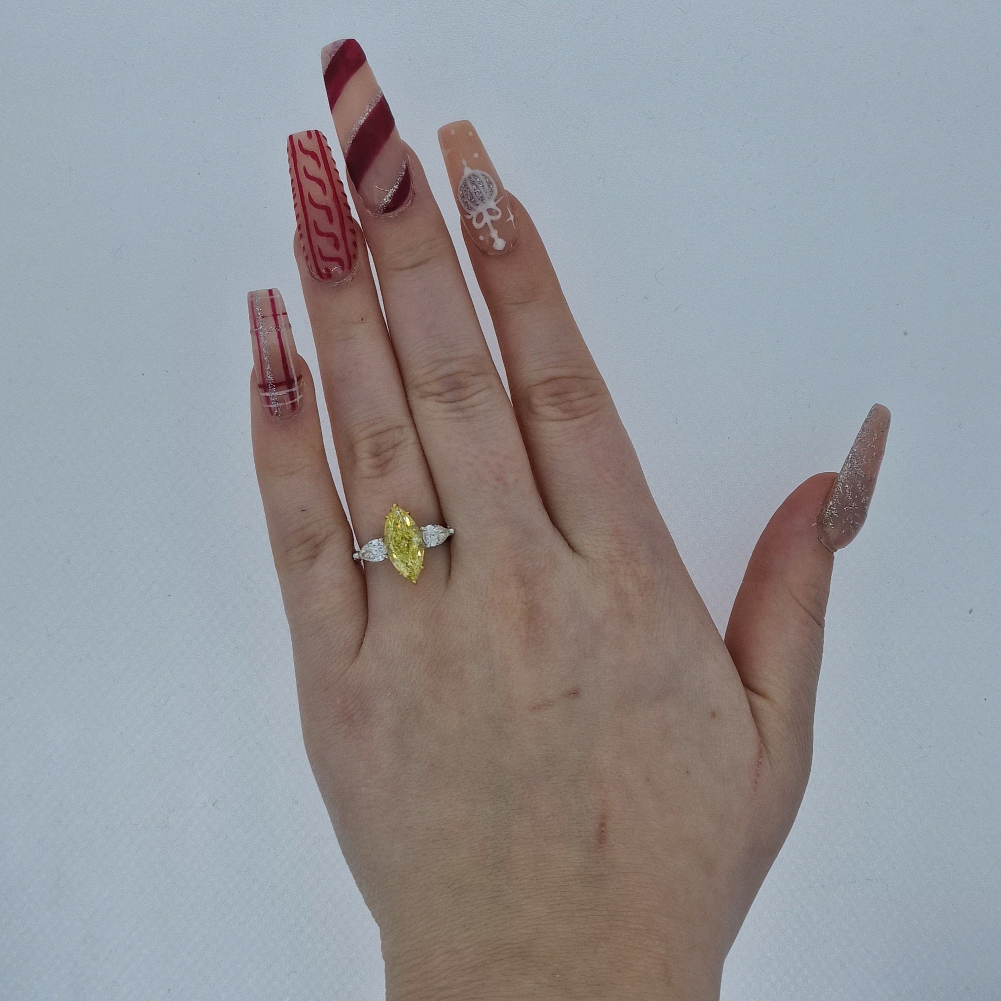 GIA 3.02ct Fancy Intense Yellow Marquise Cut Diamond Ring - Montpellier Jewellers