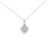 0.42ct Sapphire & Diamond Clover Pendant in 18ct White Gold