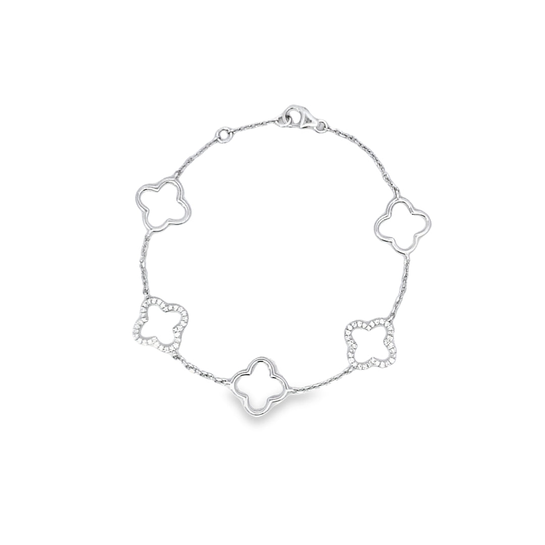 0.23ct Diamond Clover Bracelet in 9ct White Gold