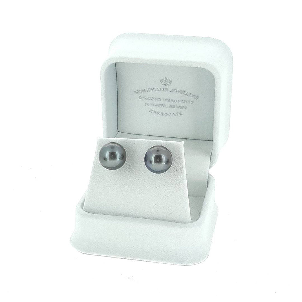 Pearl Stud Earrings Tahitian Pearls 11mm - 11.5mm