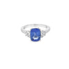 Gubelin Certified 2.71ct Sapphire (No Heat) & Diamond Ring