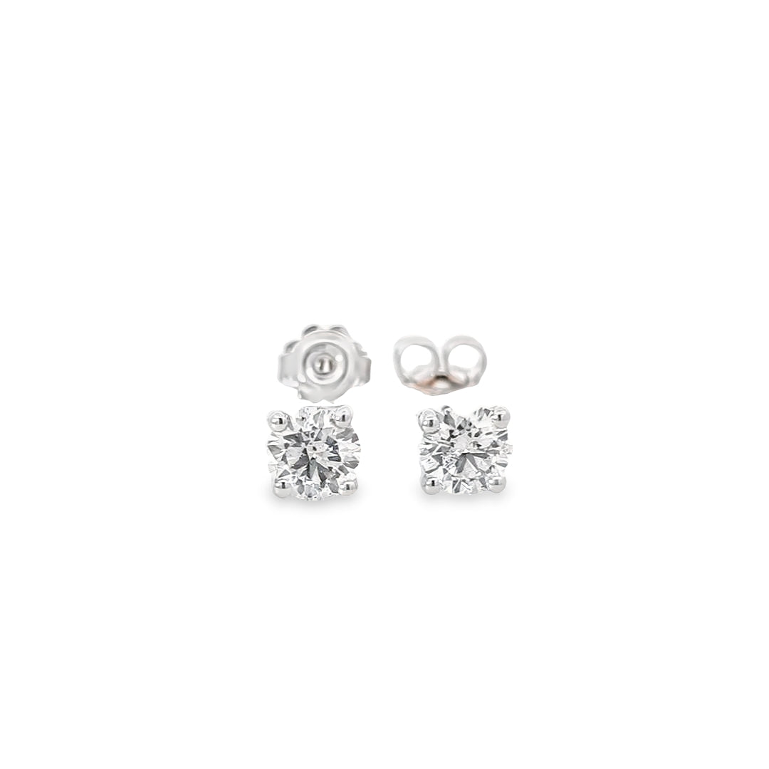 GIA 2.01ct L/SI2 Diamond Stud Earrings Set In 18ct White Gold