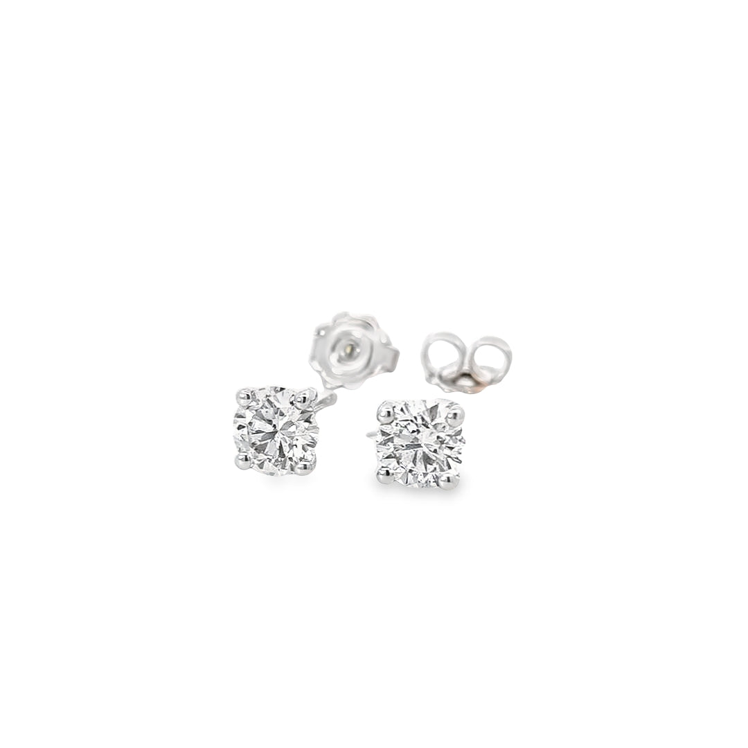 GIA 2.01ct L/SI2 Diamond Stud Earrings Set In 18ct White Gold