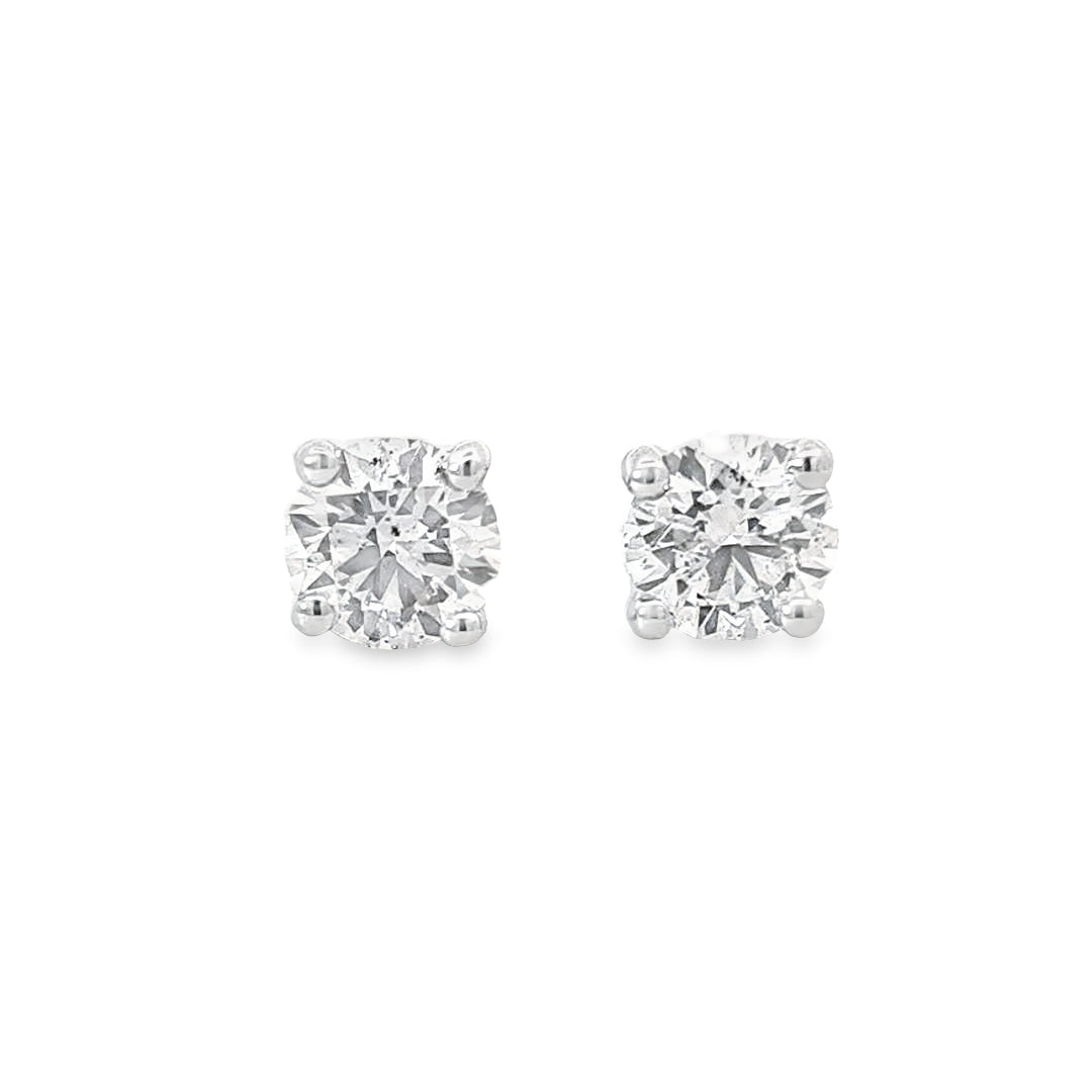 GIA 2.01ct L/SI2 Diamond Stud Earrings Set In 18ct White Gold