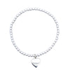Expanding Silver Friendship Heart Charm Bracelet (925 Silver)