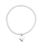 Expanding Silver Forever Love Heart Charm Bracelet (925 Silver)