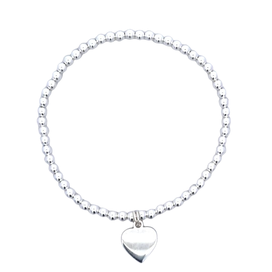 Expanding Silver Forever Love Heart Charm Bracelet (925 Silver) - Montpellier Jewellers