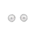 Pearl Halo Stud Earrings AAA Quality Akoya Pearls 8.0mm - 8.5mm - Montpellier Jewellers