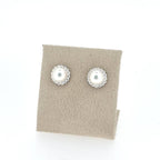 Pearl Halo Stud Earrings AAA Quality Akoya Pearls 8.0mm - 8.5mm