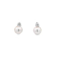 Diamond Pearl Stud Earrings AAA Quality Akoya Pearls 8.0mm - 8.5mm - Montpellier Jewellers