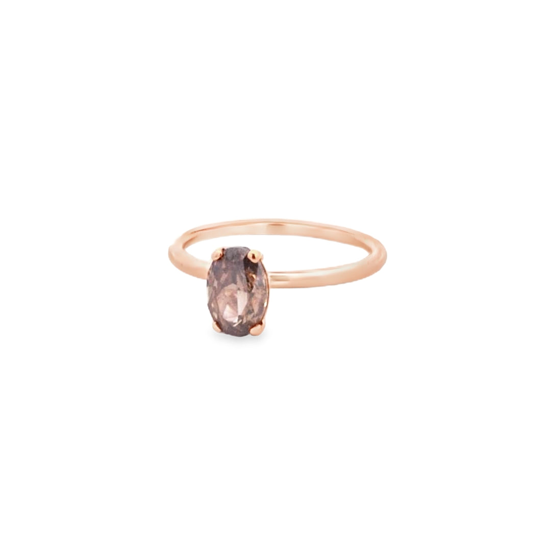 VIP GIA 1.00ct Fancy Dark Orangy Brown Oval Cut Diamond Solitaire Set in 18ct Rose Gold - Montpellier Jewellers