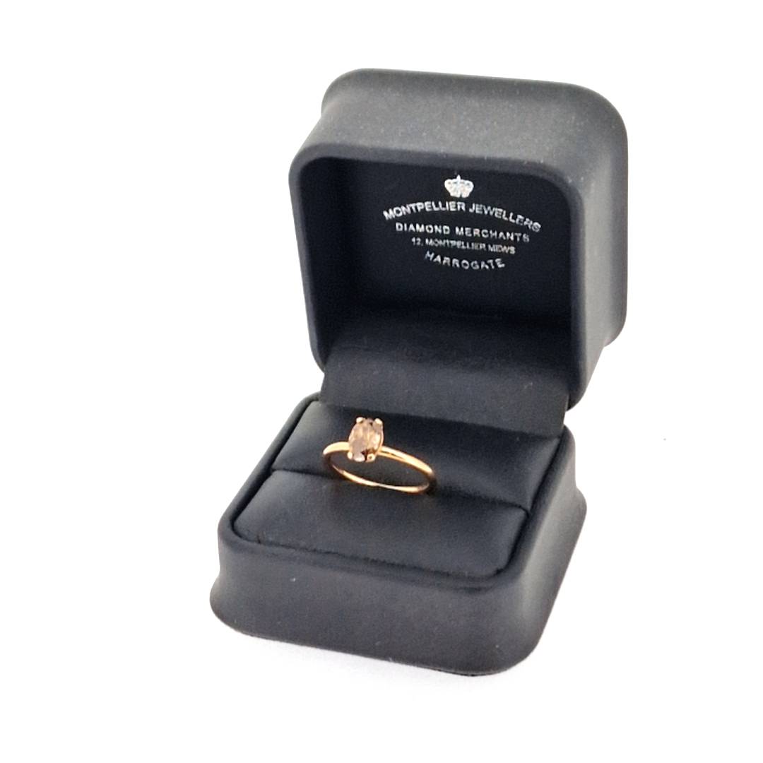 VIP GIA 1.00ct Fancy Dark Orangy Brown Oval Cut Diamond Solitaire Set in 18ct Rose Gold - Montpellier Jewellers