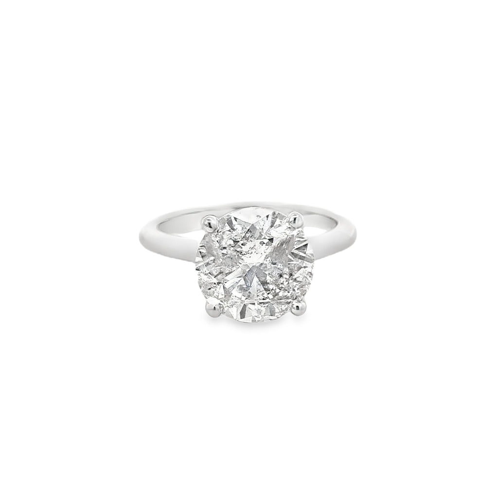 6.01ct H/I1 Round Brilliant Cut Diamond Solitaire set in Platinum