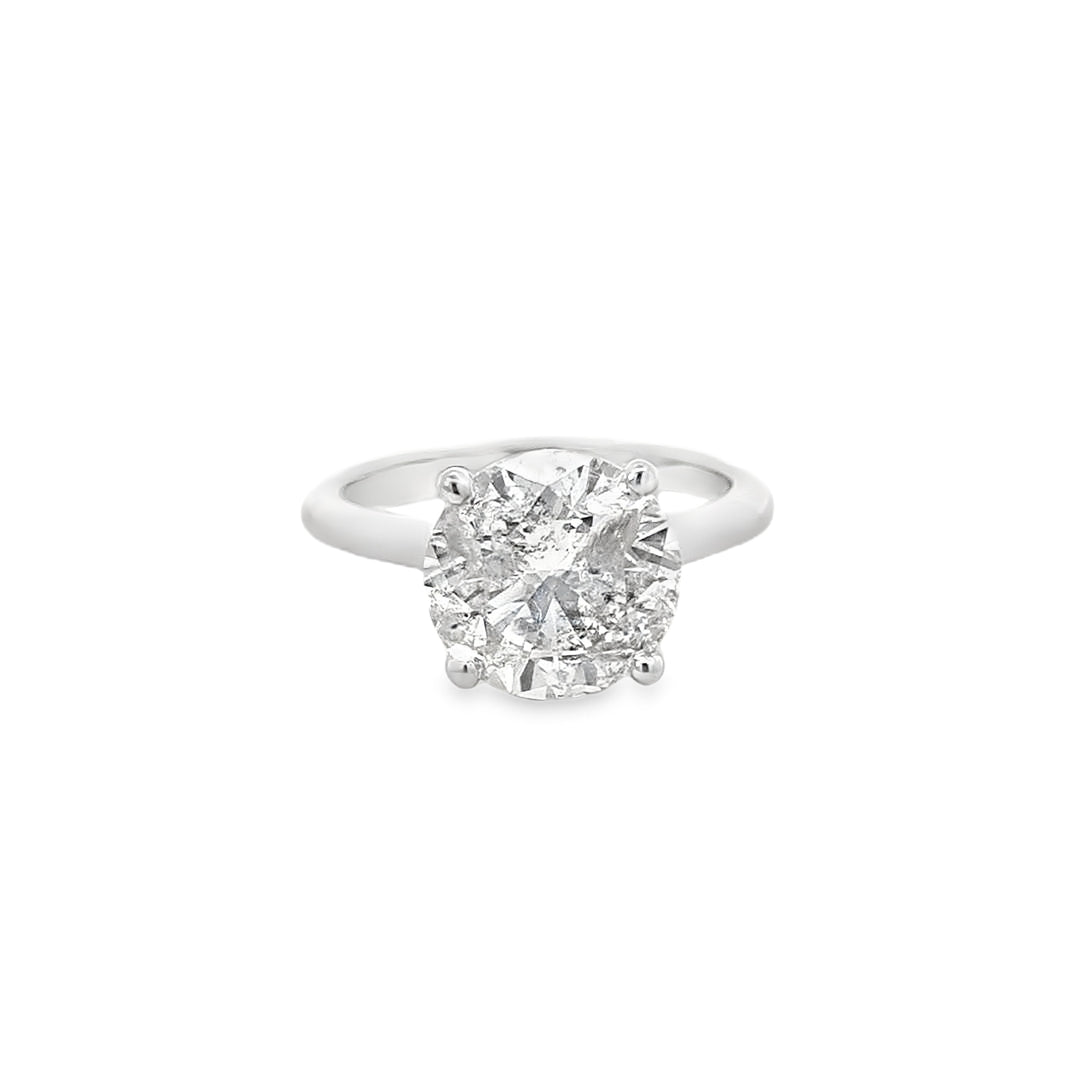 6.01ct H/I1 Round Brilliant Cut Diamond Solitaire set in Platinum - Montpellier Jewellers
